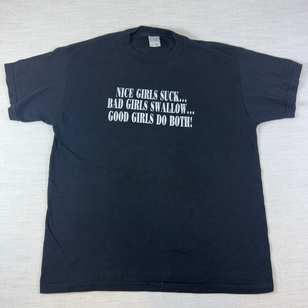 Fruit of the Loom Heavy Cotton Graphic Tee XL Black Humor Novelty T-Shirt